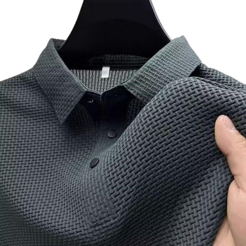 Easy Business Men's Freemason Logo Print Shirt - Short-Sleeved for Casual Work and Gatherings