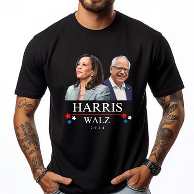 Harris Walz Präsidentschaftswahl Kamala Harris Tim Waltz Süßes Oversized T-Shirt Winter T-Shirt Herren Große Größe Spiel
