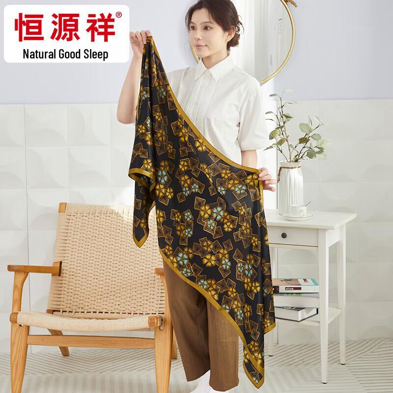 Hengyuanxiang 100% Mulberry Silk Crepe Satin Scarf