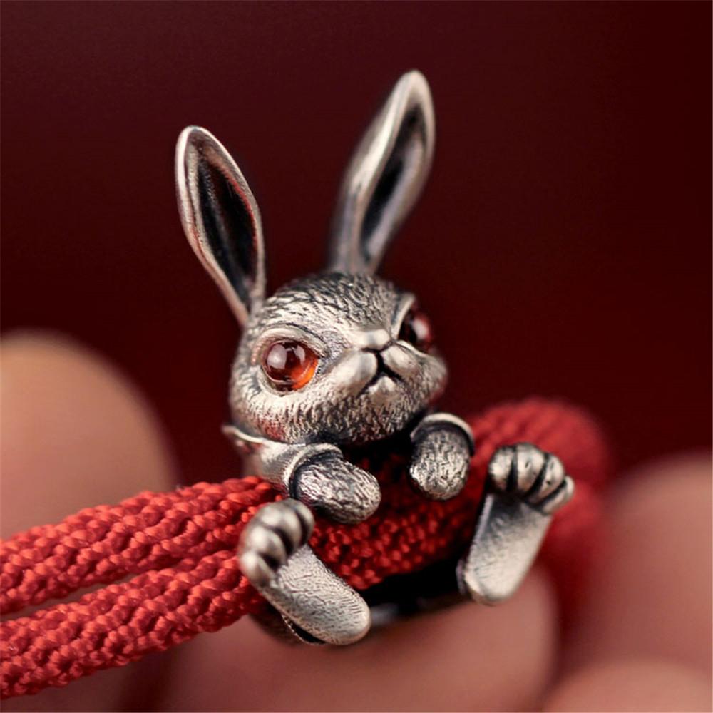 Mistletoe 925 Sterling Silver Adjustable Lovely Rabbit Bracelet