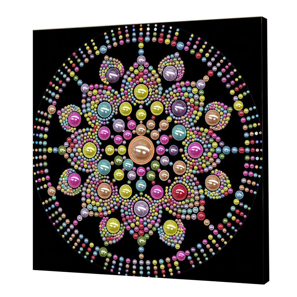 DIY Mandala Perlenpunktmalerei für Erwachsene/Anfänger Geschenk Heimdeko Perlen Edelstein Malereien Bild Kunsthandwerk 25x25cm Mit Rahmen