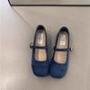 Retro Shallow Single Shoes Women's Spring and Autumn New French Evening Shoes Gentle Soft Flat Mary Jane Shoes