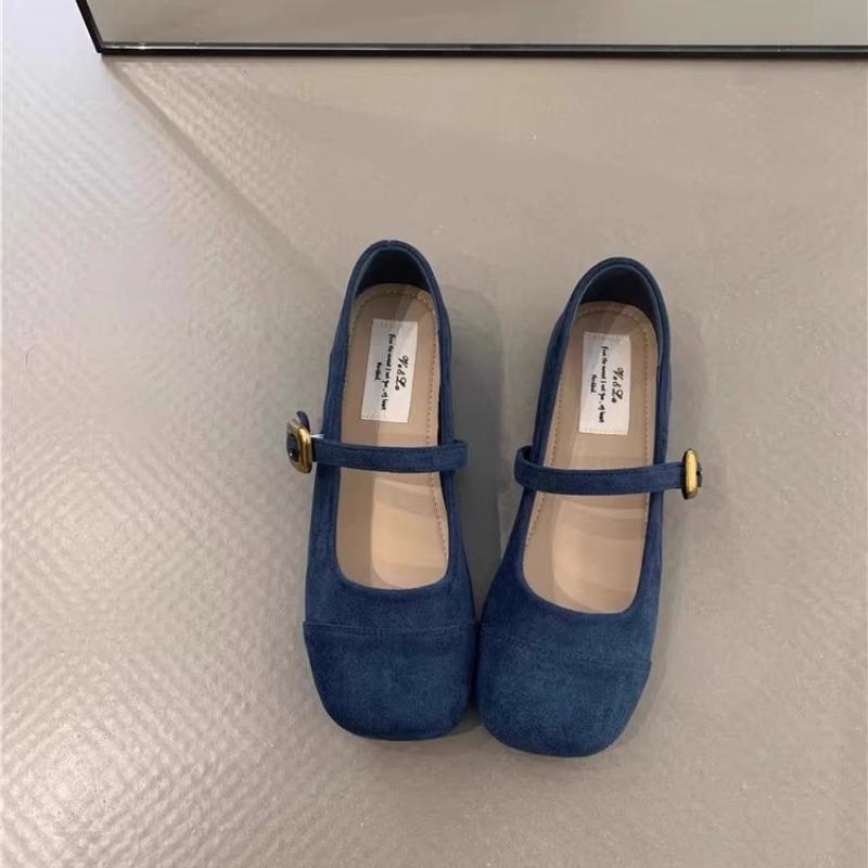 Retro shallow single shoes women's spring and autumn new French evening shoes gentle soft flat Mary Jane shoes