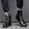 Men's Short Boots New Fall/Winter Collection Lace-Up Leather Boots Sporty & Fashionable Comfortable Outdoor Wear Anti-Slip  Warm