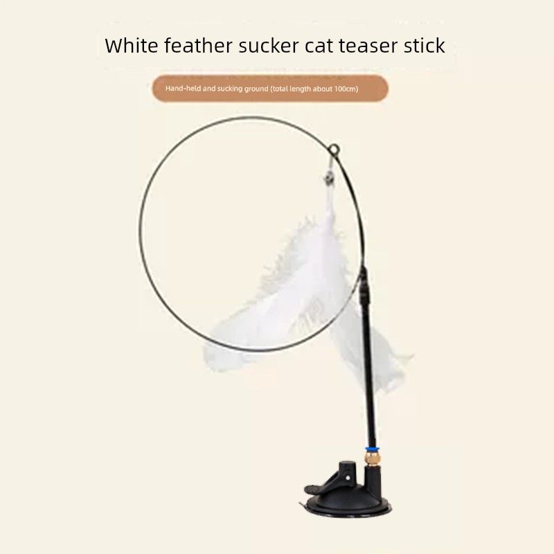 

Игрушка для кошки Длинный держатель-щетка Дразнилка для кошки Рыбалка для котенка с присоской Саморазвлечение Снятие стресса Удобный гаджет Потребление Физические Товары для питомцев White feather cat tease stick [with suction cup]]