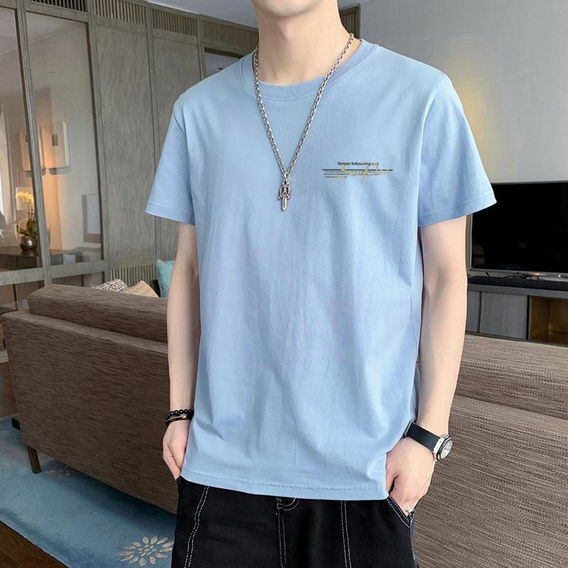 Short Sleeve T Men's Cotton Long Sleeve Casual Versatile Winter Shirt Bottom Shirt Top Teen Crew Neck