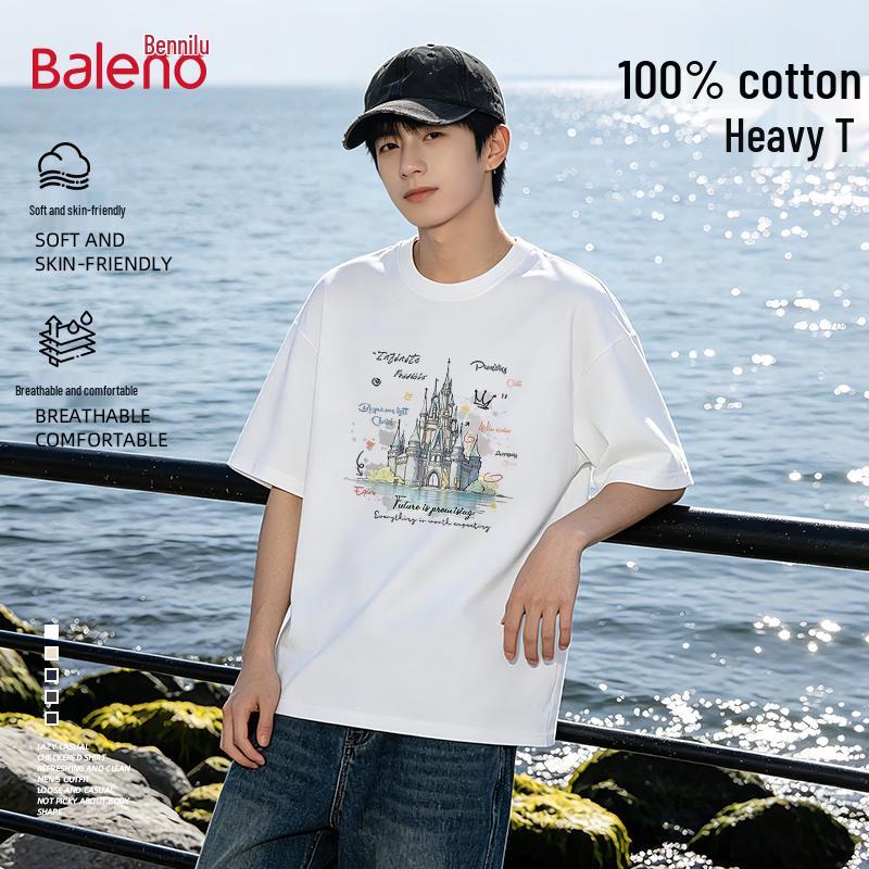 Baleno BNL Watercolor Castle Black Short Sleeve T-Shirt XL