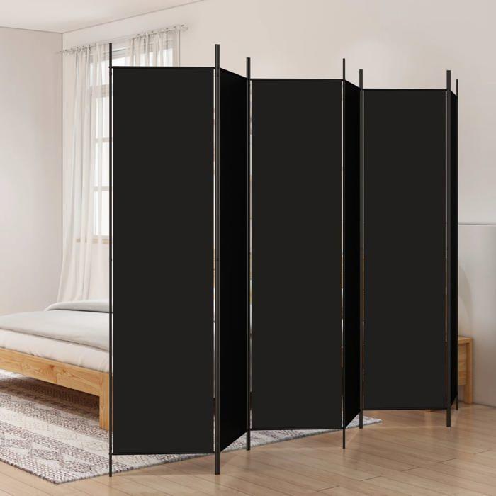 VidaXL Room Divider 6 Panels Folding Room Separator Privacy Screen Partition Living Room Decoration Black 350193