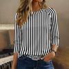 Damen Mode Lässig Bequem Raglanärmel Rundhals Dreiviertelärmel Gestreiftes Muster Pullover T-Shirt Oberteil