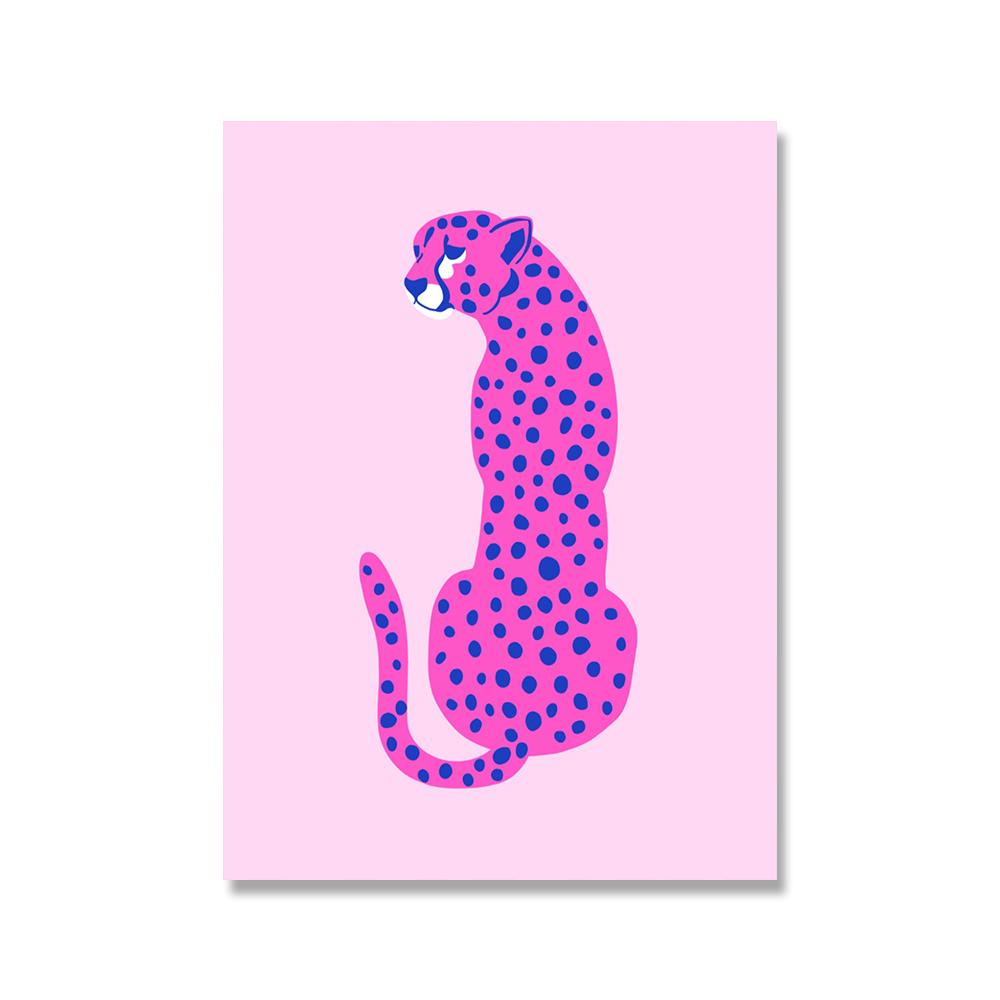 Leopard Canvas Painting Wall Art Nordic Abstract Poster Pink Style Sexy Lips Eyes Pictures For Living Room Modern Decorative