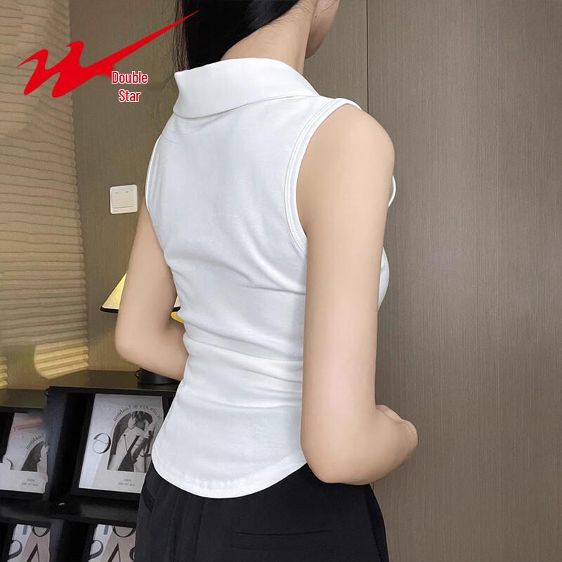 Women's Polo Collar Sleeveless Tank Top