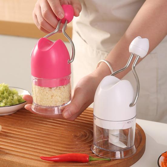 Manual Garlic Chopper Stainless Steel Blades Easy Garlic Mincer Dishwasher Safe Kitchen
