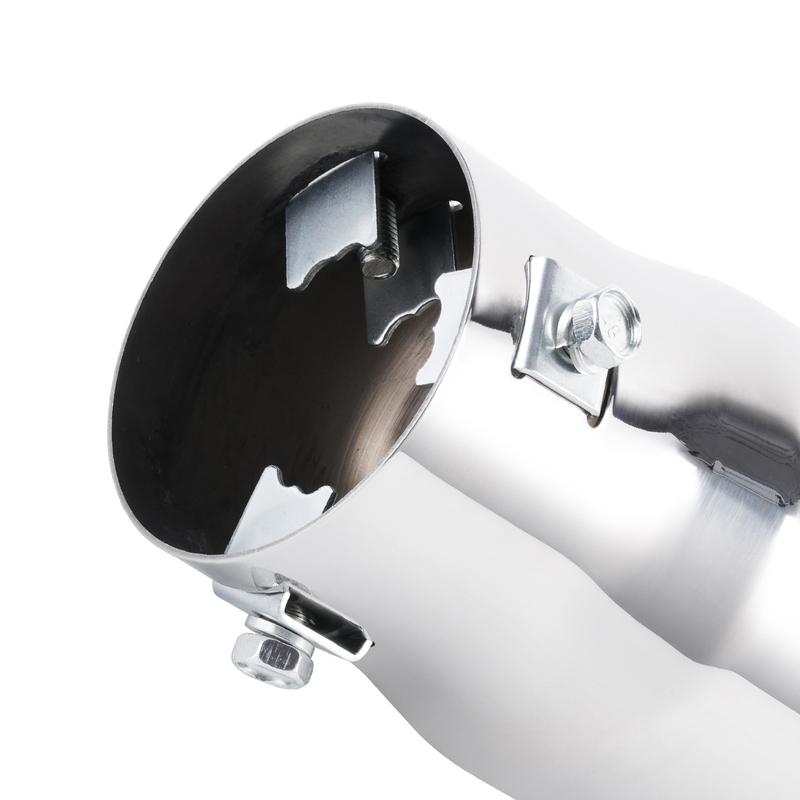 1pc Universal 6.3CM Exhaust Tailpipe Tips Car Accessories Round Angled-mouth Straight Stainless Steel With Single Outlet