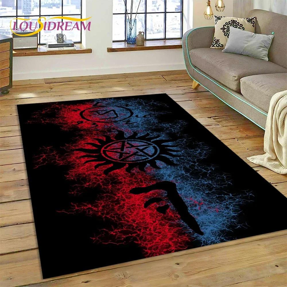 SPN Newest Supernatural Dean Sam 3D Carpet Rug for Bedroom Living Room Home Sofa Decoration,Children Game Large Decor Floor Mat