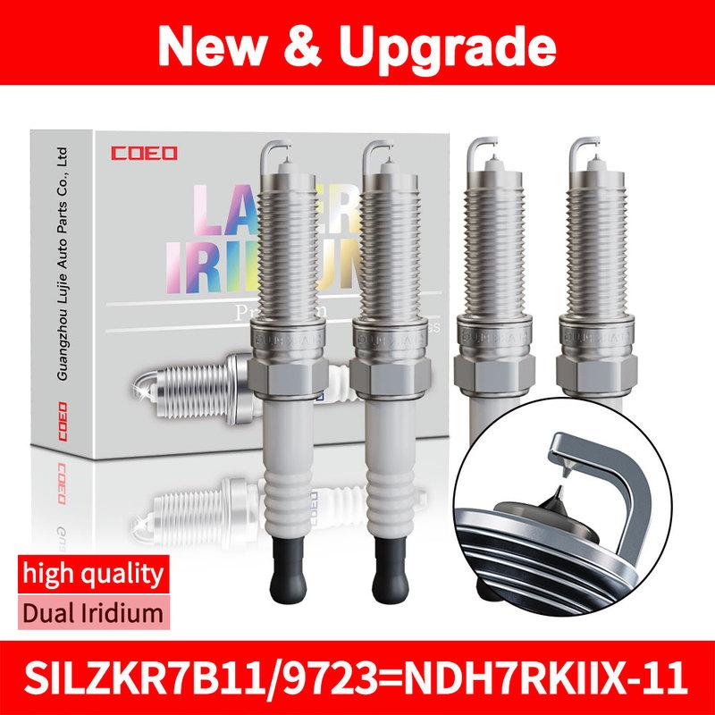 For  SILZKR7B11 9723 Dual Iridium Spark Plugs For Hyundai Sonata 8 Elantra NDH7RKHX-11 1884611070 Torch LDK7RTIP-11 92315 9723 4PCS