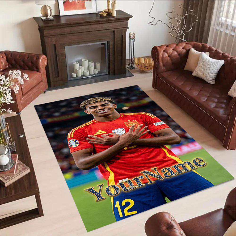 Lamine Yamal 32 Customize Text Carpet Suitable for Living Rooms Dining Room Playrooms Bedrooms Antislip Carpet Anime Office Decor