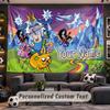 Wall Hanging Tapestry Custom NameAdventure Time Cartoon Pattern Personalized Printed Fabric Wall Decor