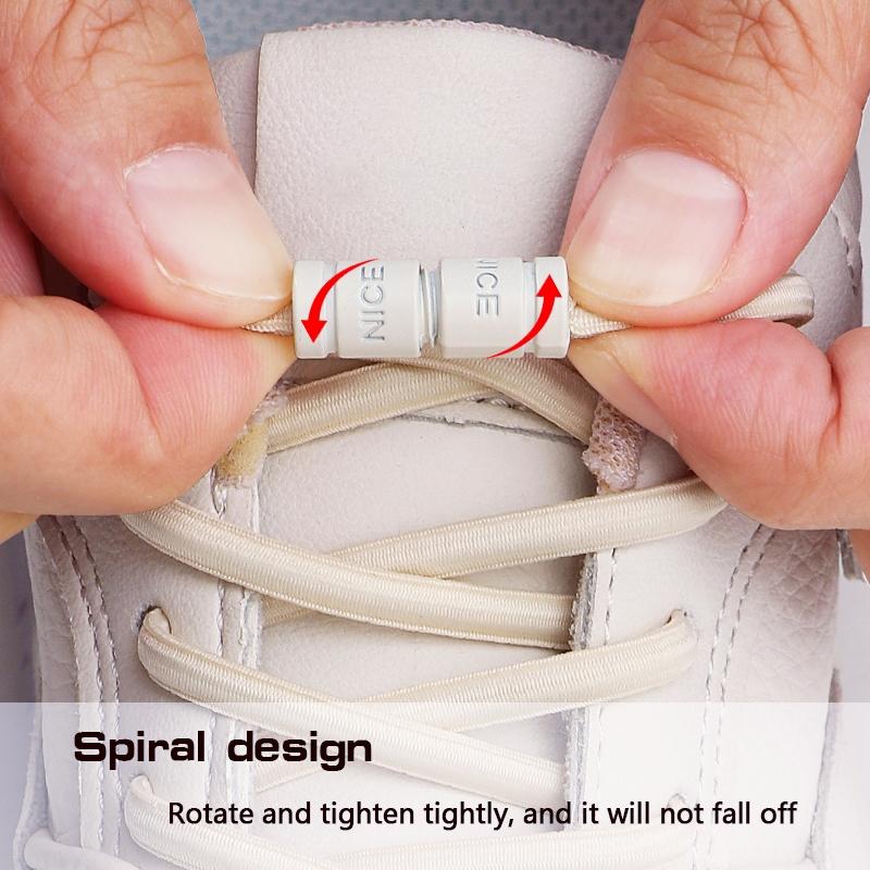 1 Paar Kapselverschluss Schnürsenkel Elastische Schnürsenkel Turnschuhe Kein Binden Schnürsenkel Ohne Binden Kinder Erwachsene 0,6cm Flache Schnürsenkel für Schuhe