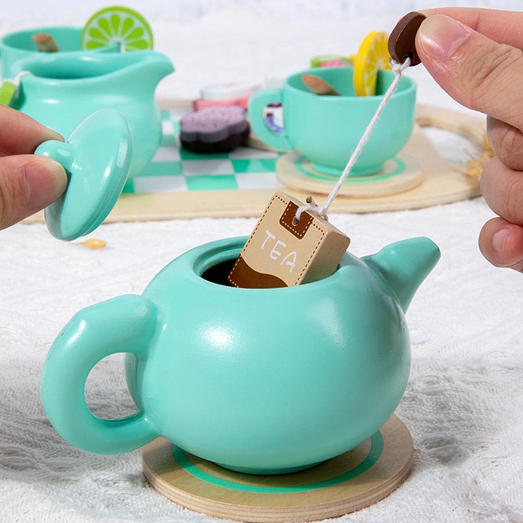 Wooden Children's Simulated Home, Desserts, Cakes , Tea Pots, Cups, Tea Sets, Kitchen Toys