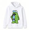 Kids Boys Girls Casual Hooded Sweatshirt, Cool Cartoon Green Skater Character Print Long Sleeve Pullover Hoodie, Comfortable Lightweight Tops For Dail