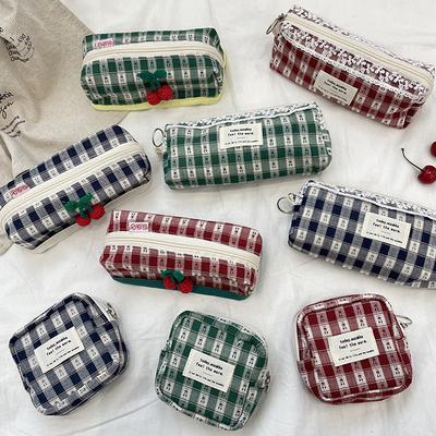 Kirschgitter Kosmetiktasche Stiftetasche Menstruationstasche Make-up-Tasche Reise-Clutchtasche Aufbewahrungstasche für Kleinigkeiten