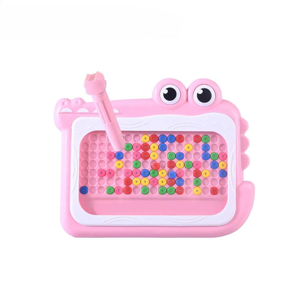 Kids Magnetic Beads Doodle Board with Puzzle Pen Drawing Toys for Children 3-8 Years Montessori Game Education Gift