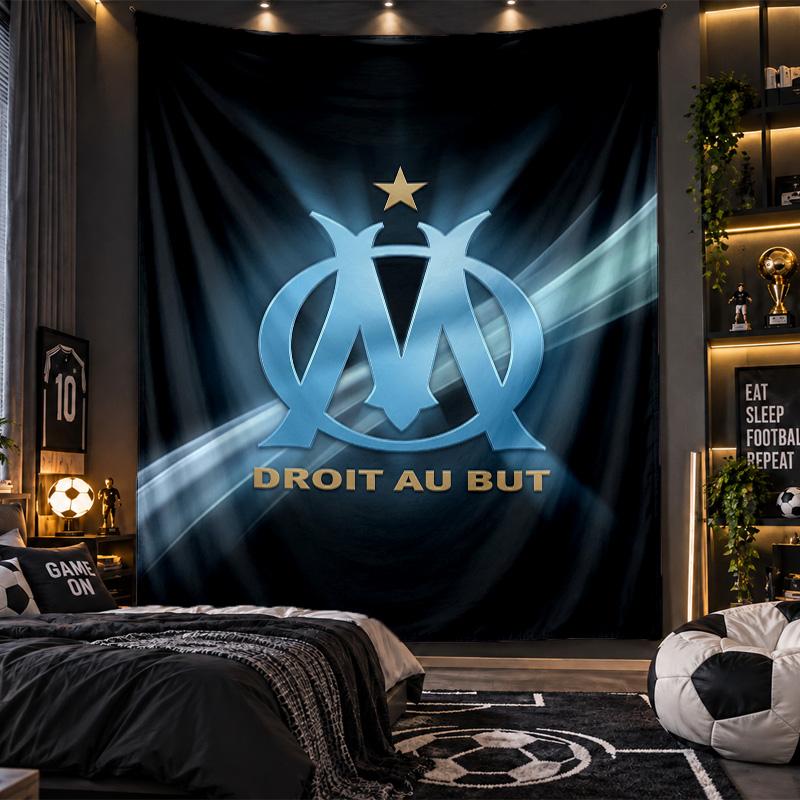 Wall Hanging Tapestry Olympique Lyonnais FC Print Cloth for Living Room Bedroom Home Decor
