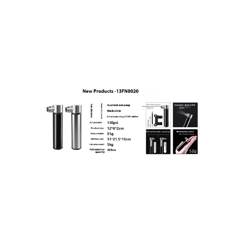 Portable Pocket MTB Bike Pump 120 PSI Mini Cycling Tire Inflator Hand Air Pump Bike Accessories Mountain Road Bicycle Pump