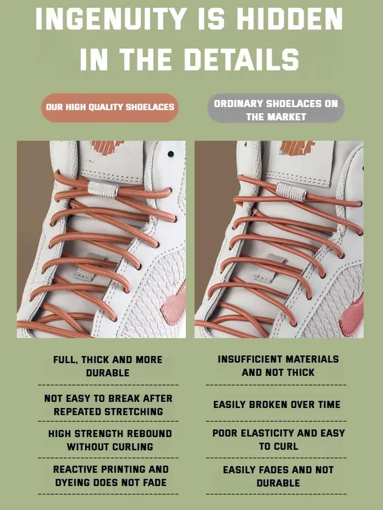 New Elastic Laces Sneakers Tennis Round Shoe laces Without ties Kids Adult Rubber Bands No Tie Shoelace Shoe Accessories