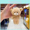 Plush Teddy Bear Keychain With Silver And Gold Key Rings For Bag Charm Collectors