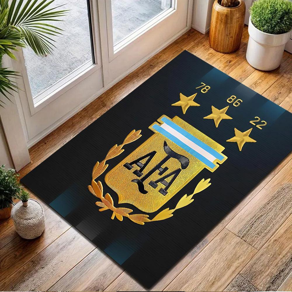 Argentina Football Association Emblem Patterned carpet, non slip mat suitable for living room and bedroom sofas