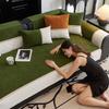 New Sofa Cushion Retro Style High-End Sense Four-Season Universal Seat Cushion Non-Slip Cat Scratch Straight Row Sofa Cover