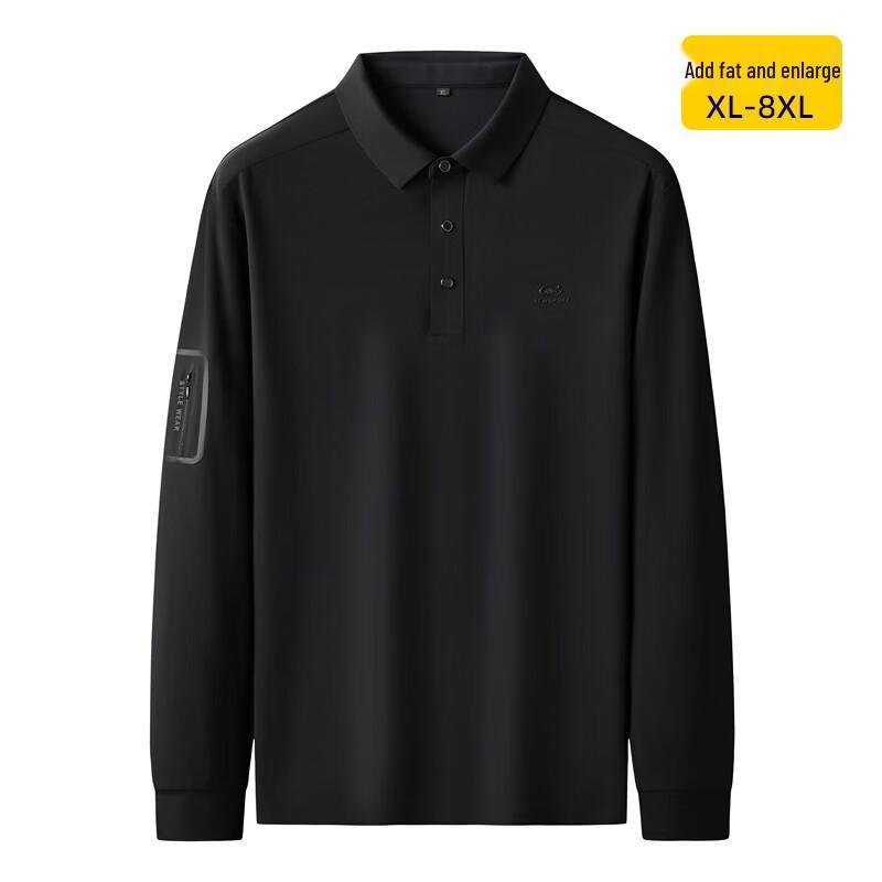 DIBINZE Men's Plus Size Casual Long Sleeve Polo Shirt