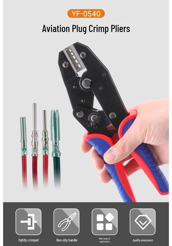 YF-0540 Heavy-Duty Aviation Terminal Crimping Pliers for Harting HEE Male/Female Pins