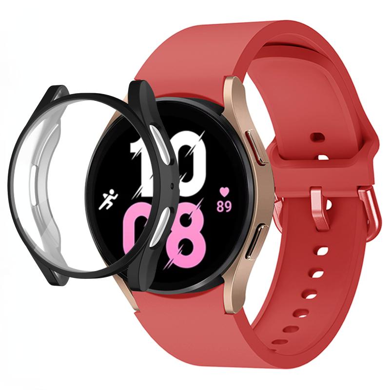 Silicone Strap+TPU Case for Samsung Galaxy Watch 5 44mm 40mm/4 44mm 40mm Sport Wristband for Samsung Watch 5/4 Protective Shell
