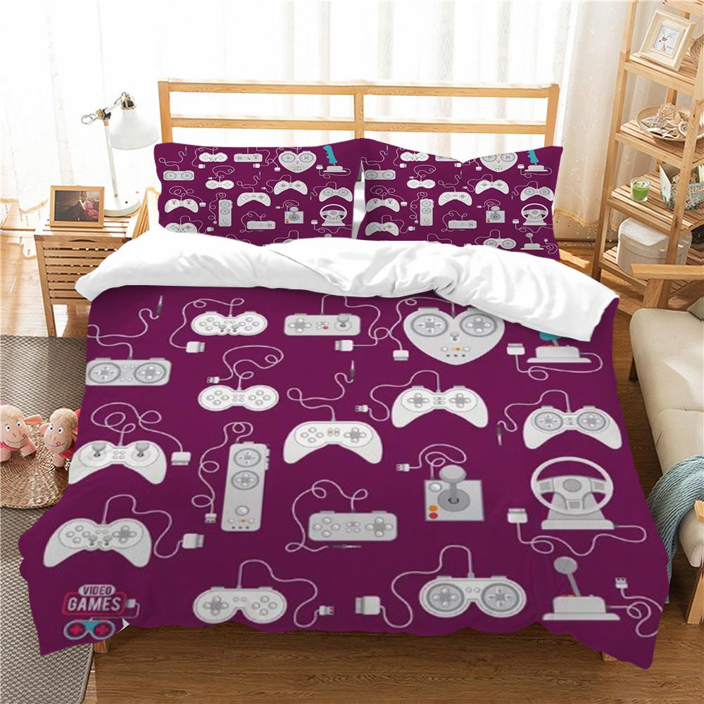 Copriletto Stampa a Tema Gamepad 3D Casa Biancheria da Letto Copripiumino Tessili Poliestere Confortevole Biancheria da Letto per la Casa