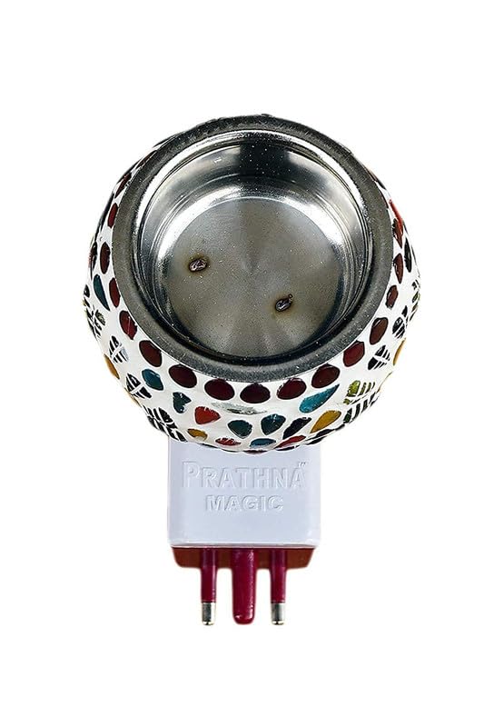 SHREE HANS CREATION Keramik Kapur Dani Elektrischer Kampfer-Diffusor. Heimduft Aroma Glas Kapoor Dani & Ätherisches Öl Diffusor/Brenner Räucherwerk