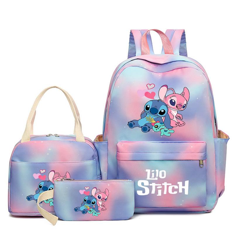 Cartoon Animation Schoolbag Large Capacity Primary And Secondary School Students Backpack Meal Bag Pencil Bag Three-Piece Set