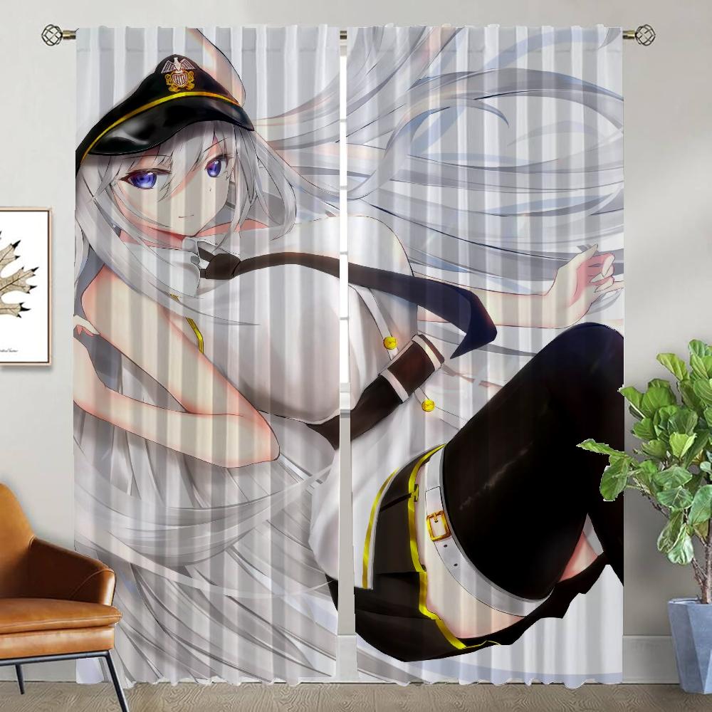 Azur Lane Zasłony przeciw komarom do zaciemniania pokoju 2 panele działowe dekoracja na Halloween rolety salon dziecko