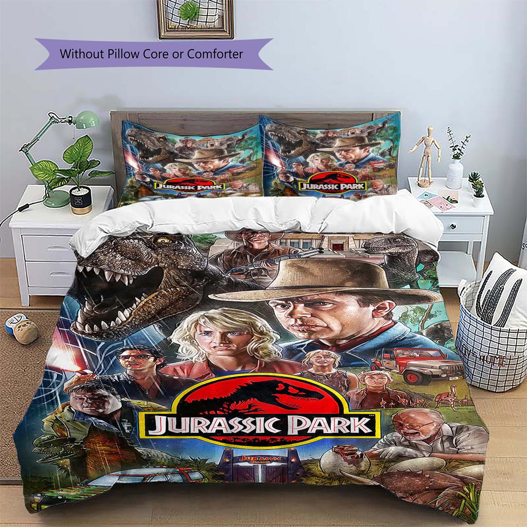 Jurassic Pattern Bedding Quilt Set Quilt Cover Pillowcase Home Decoration Gift (1 * duvet cover + 2 * pillowcase, without core)