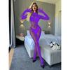 Women Sexy Lingerie Bodystocking for Women - Mesh See-Through Jumpsuit with Long Sleeves Breathable Stretchy Adult Nightwear