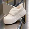 Celebrytka internetowa buty muffin na rzepy na miękkiej podeszwie białe buty 2025 jesień nowe wszechstronne buty sportowe i rekreacyjne wersja koreańska