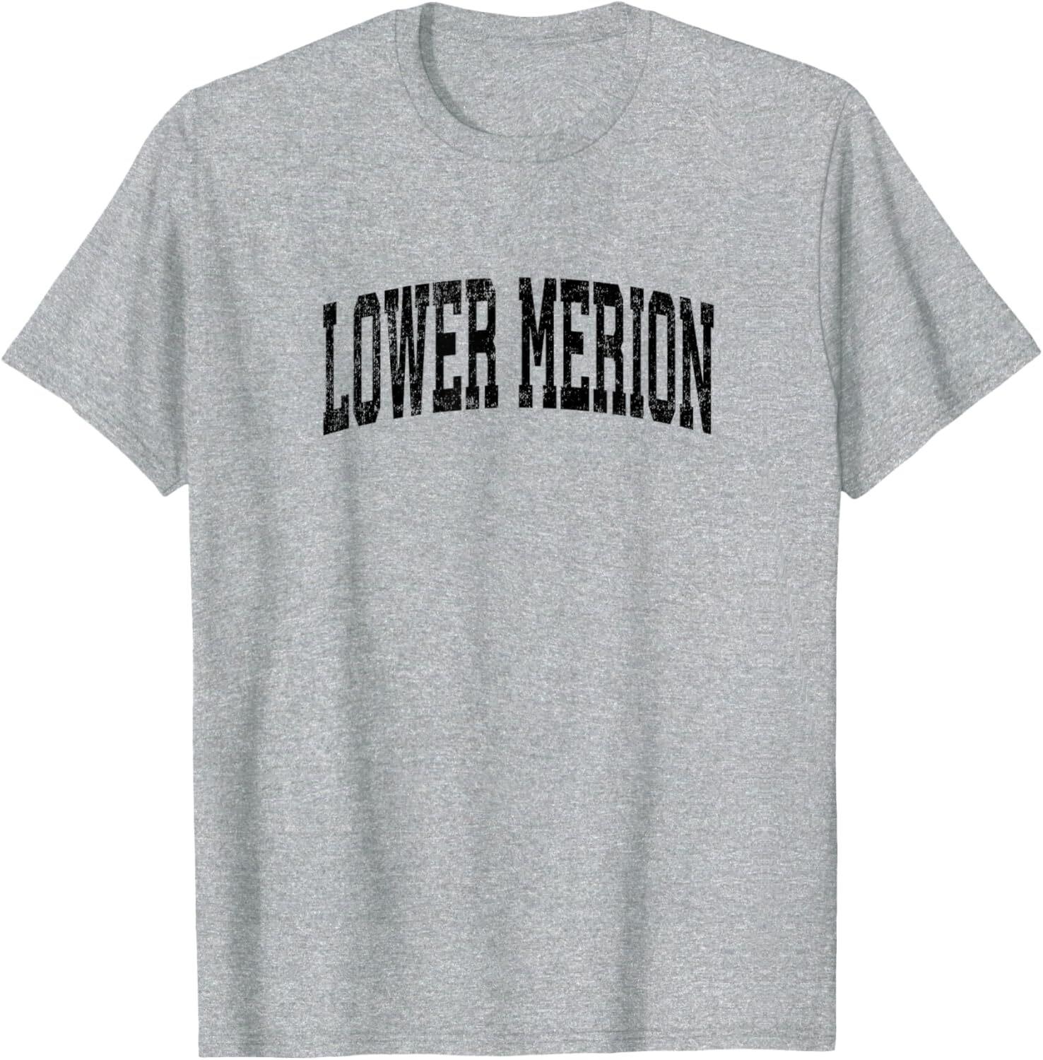 Lower Merion Pennsylvania PA Vintage Athletic Sports Black D T-Shirt XXXL