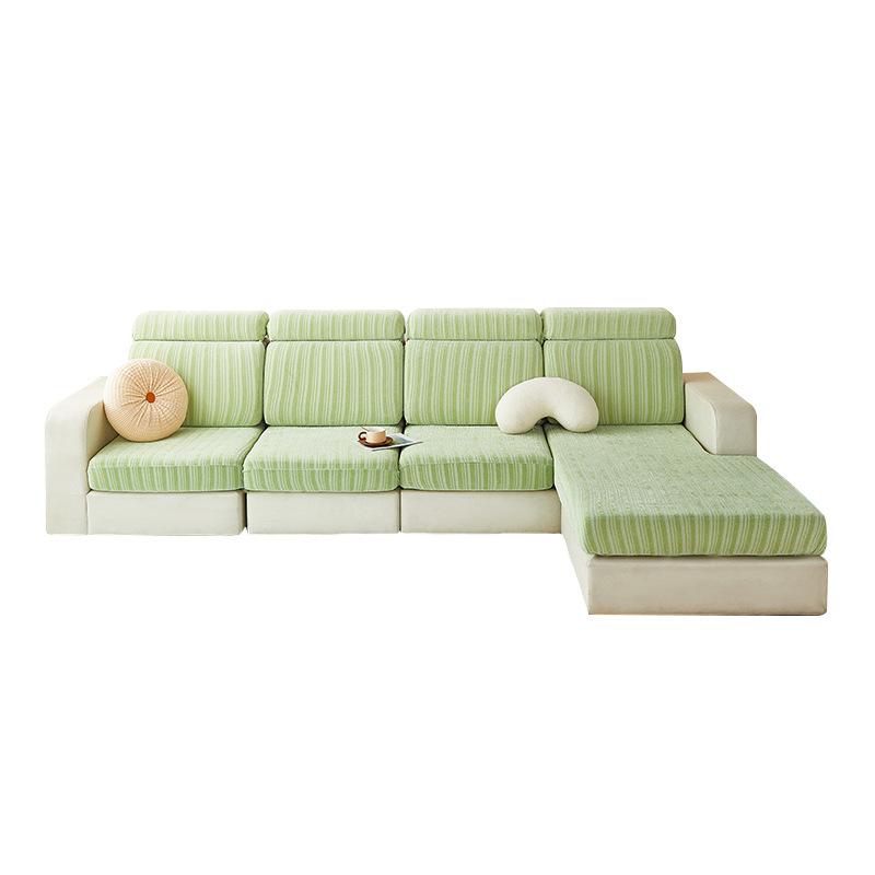 Nowoczesny Minimalistyczny Pokrowiec na Sofę z Chenille Jednolity Kolor Odporny na Zadrapania Pyłoszczelny Pokrowiec na Sofę Elastyczny Antypoślizgowy Uniwersalny na Cztery Pory Roku Pokrowiec na Sofę