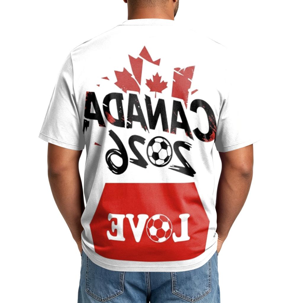 Men's Large Size Casual Loose Fit Breathable T-Shirt Soccer Graphic Design Short Sleeve Comfortable Top for Everyday Wear