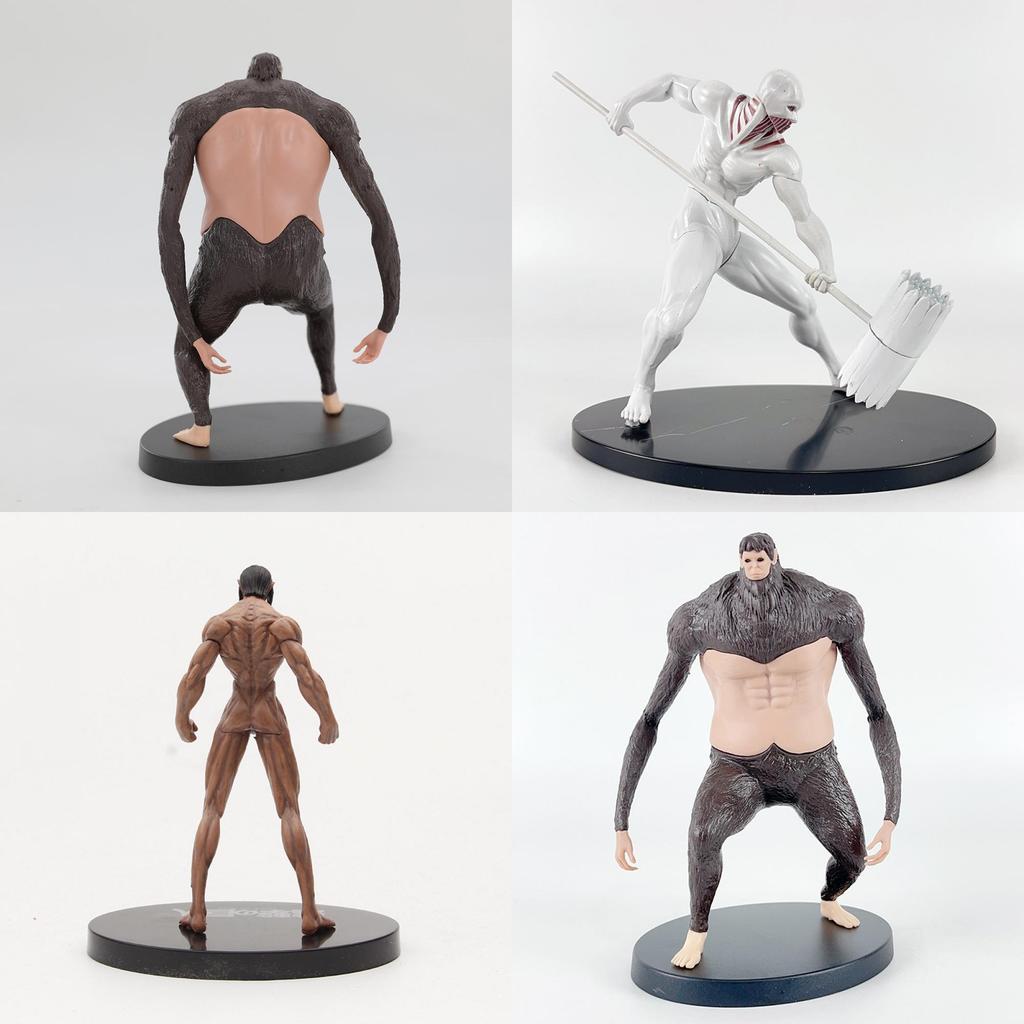 Stunning Attack On Titan Figurines Collection With Eren Mikasa Levi Jaw Beast Titan Plastic Models