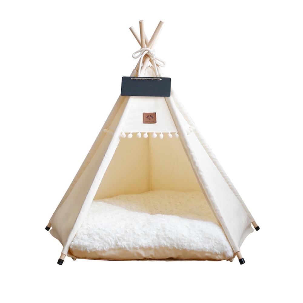 with Thick Cushion Dog Tent Bed Thick Cushion Pet Tent Kennel Cat Teepee Tent  For Cats/Dogs