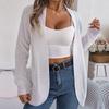 Women Autumn Winter Casual Pocket Solid Color Long Sleeve Knitted Sweater Cardigan