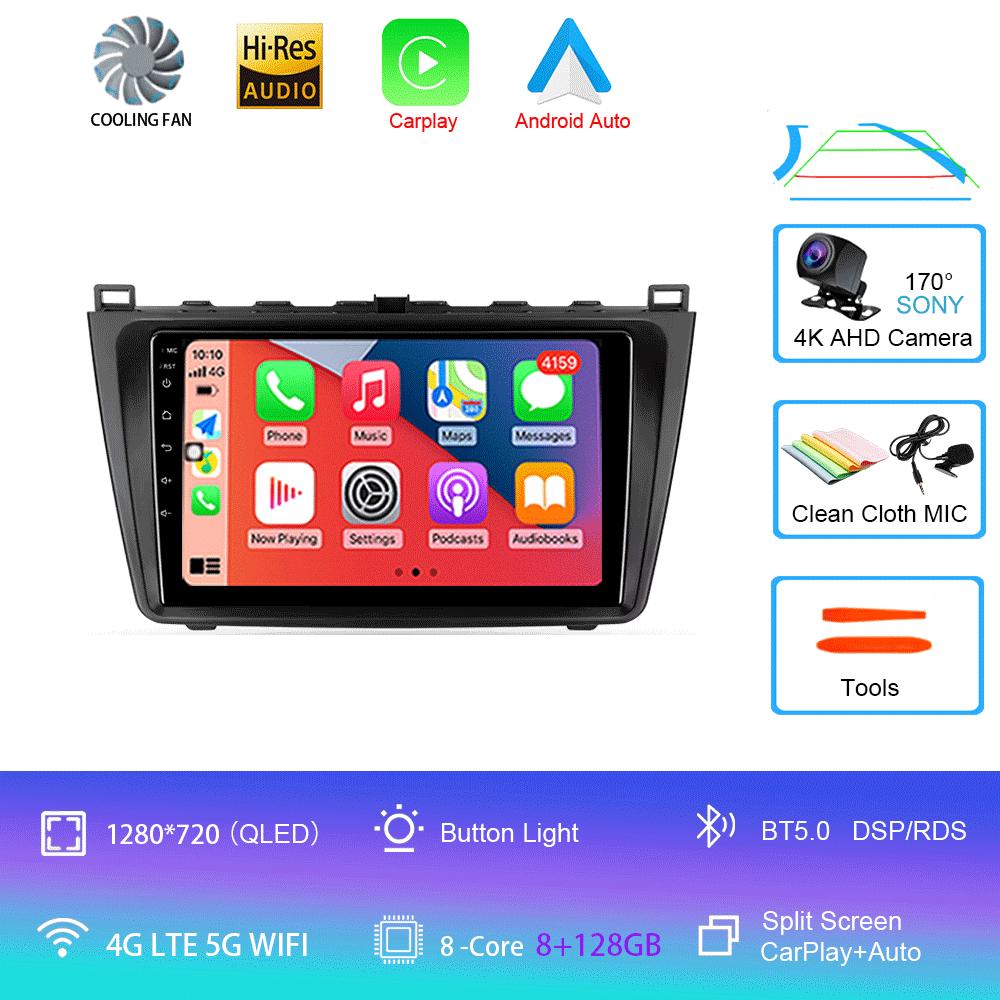 Android14 Carplay Auto For Mazda 6 GH 2007 2008 2009 2010 2011 2012 Multimedia GPS Car Radio Video Player Stereo 2din Head Unit