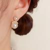 Fashion Design Rhinestone Inlaid Pearl Stud Earrings For Women